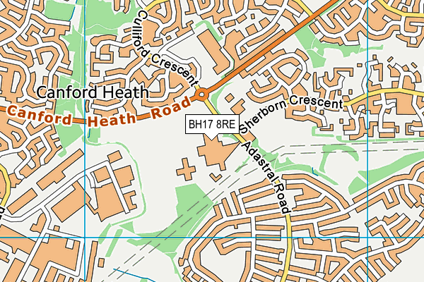 Magna Academy map (BH17 8RE) - OS VectorMap District (Ordnance Survey)