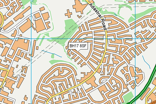 BH17 8SF map - OS VectorMap District (Ordnance Survey)