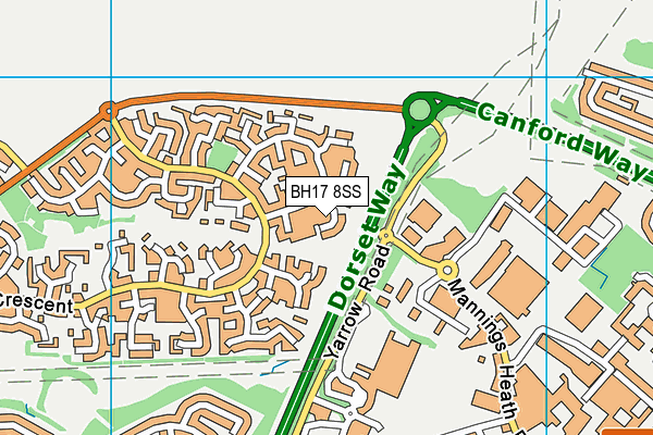 BH17 8SS map - OS VectorMap District (Ordnance Survey)