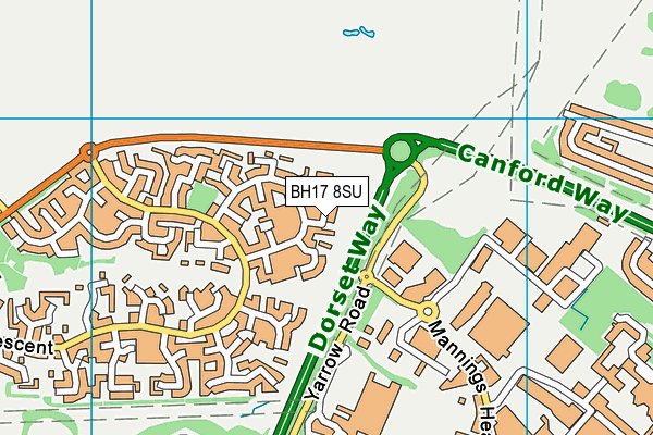 BH17 8SU map - OS VectorMap District (Ordnance Survey)