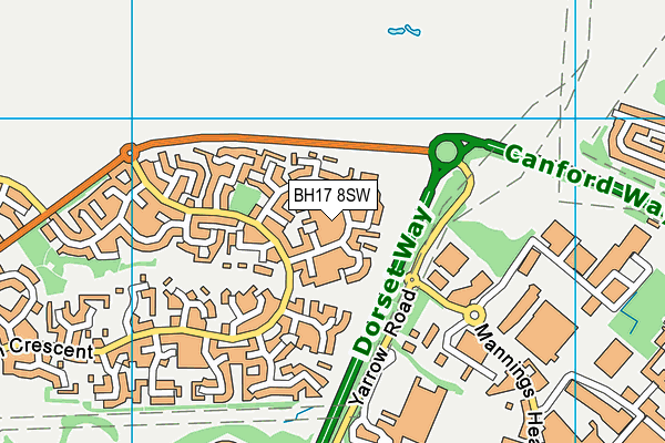 BH17 8SW map - OS VectorMap District (Ordnance Survey)