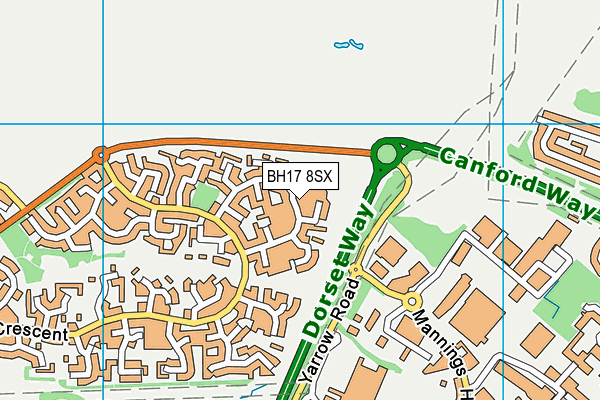 BH17 8SX map - OS VectorMap District (Ordnance Survey)
