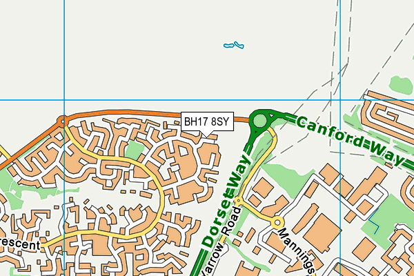 BH17 8SY map - OS VectorMap District (Ordnance Survey)