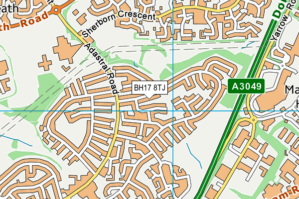 BH17 8TJ map - OS VectorMap District (Ordnance Survey)