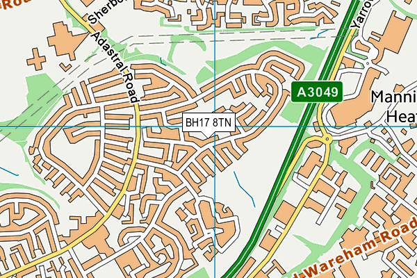 BH17 8TN map - OS VectorMap District (Ordnance Survey)