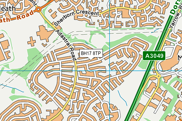 BH17 8TP map - OS VectorMap District (Ordnance Survey)
