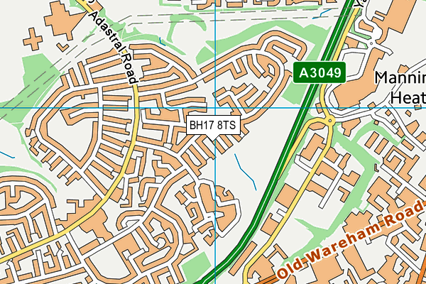BH17 8TS map - OS VectorMap District (Ordnance Survey)