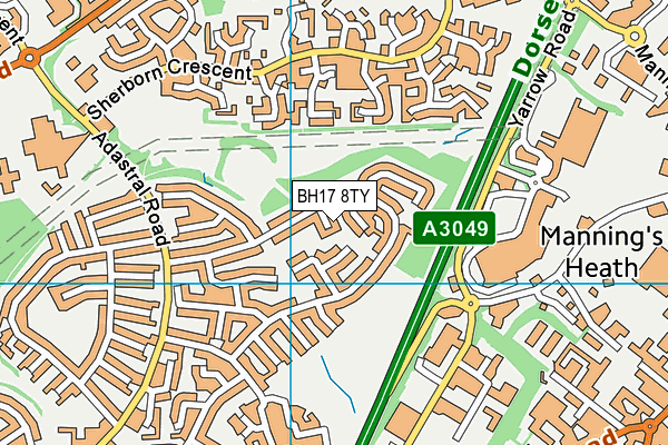 BH17 8TY map - OS VectorMap District (Ordnance Survey)
