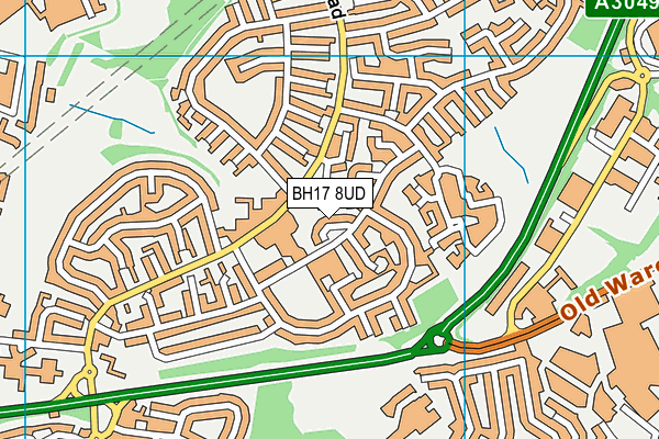 BH17 8UD map - OS VectorMap District (Ordnance Survey)