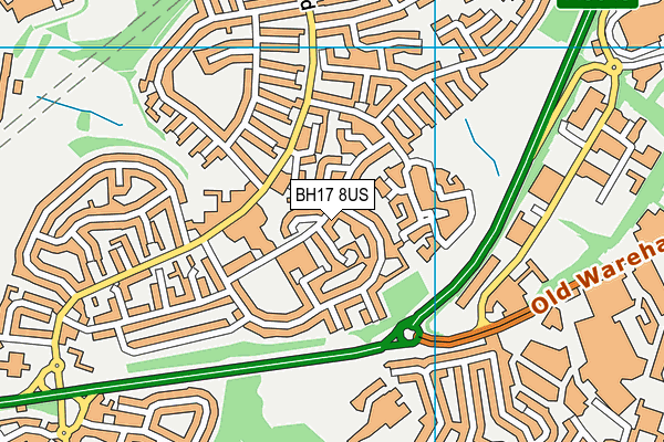 BH17 8US map - OS VectorMap District (Ordnance Survey)
