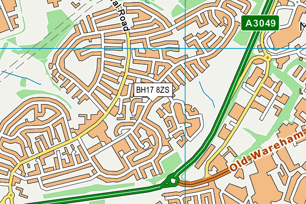 BH17 8ZS map - OS VectorMap District (Ordnance Survey)