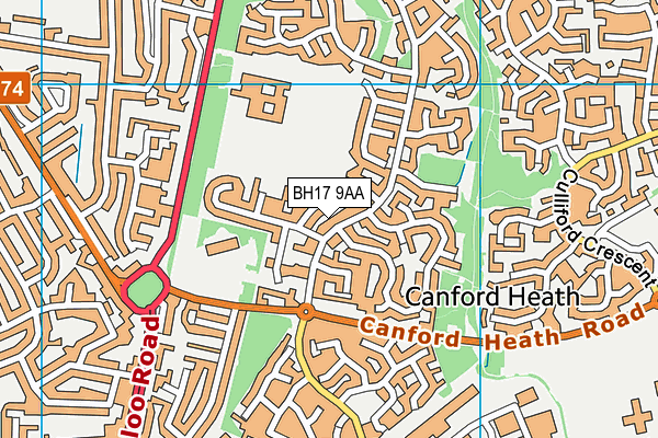 BH17 9AA map - OS VectorMap District (Ordnance Survey)