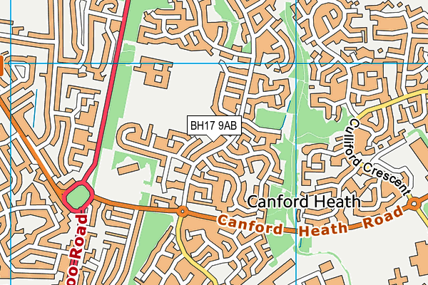 BH17 9AB map - OS VectorMap District (Ordnance Survey)