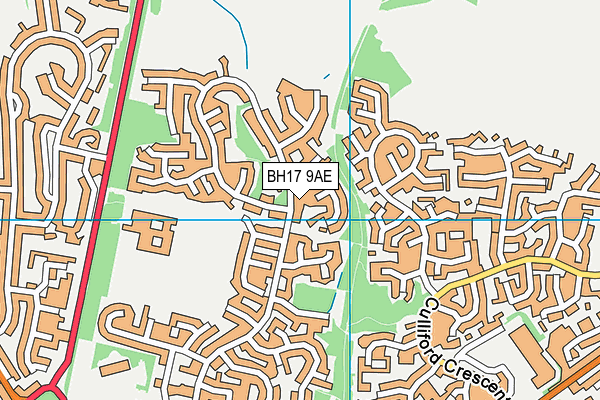 BH17 9AE map - OS VectorMap District (Ordnance Survey)