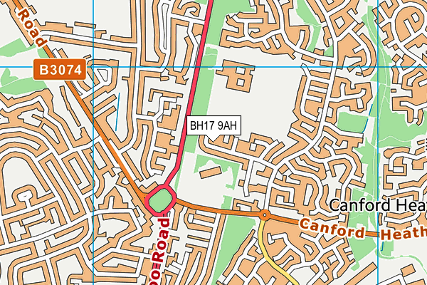 BH17 9AH map - OS VectorMap District (Ordnance Survey)