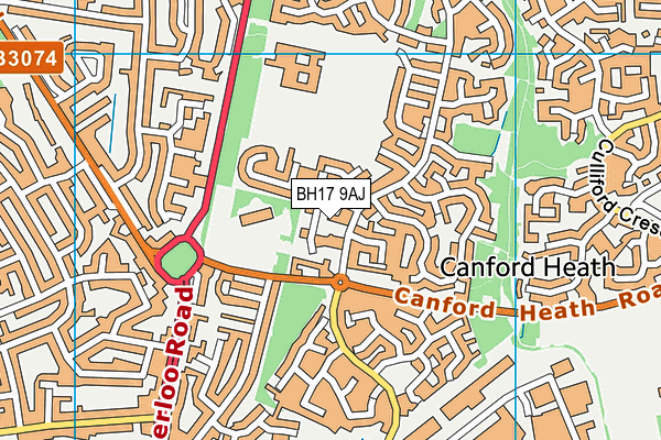 BH17 9AJ map - OS VectorMap District (Ordnance Survey)