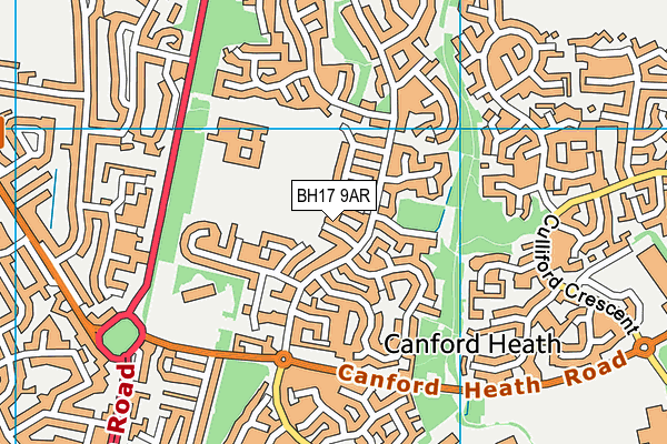 BH17 9AR map - OS VectorMap District (Ordnance Survey)