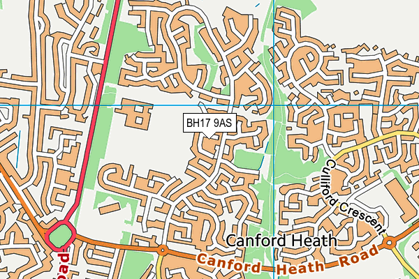 BH17 9AS map - OS VectorMap District (Ordnance Survey)