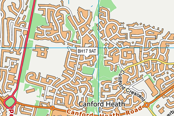 BH17 9AT map - OS VectorMap District (Ordnance Survey)