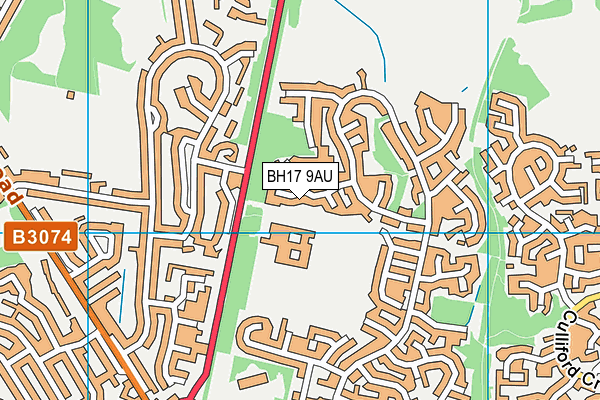 BH17 9AU map - OS VectorMap District (Ordnance Survey)