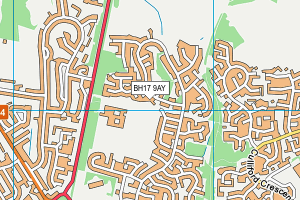 BH17 9AY map - OS VectorMap District (Ordnance Survey)