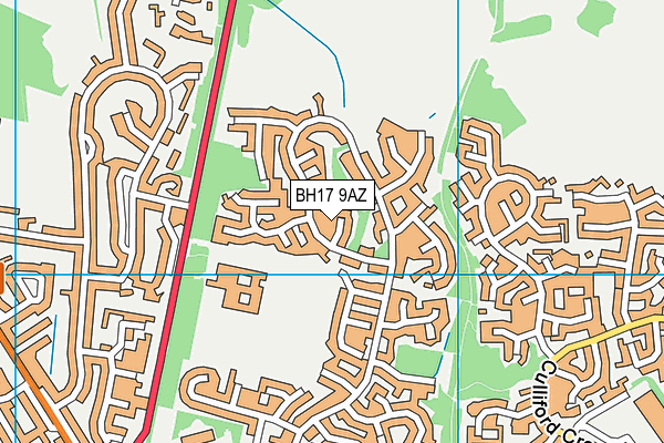 BH17 9AZ map - OS VectorMap District (Ordnance Survey)