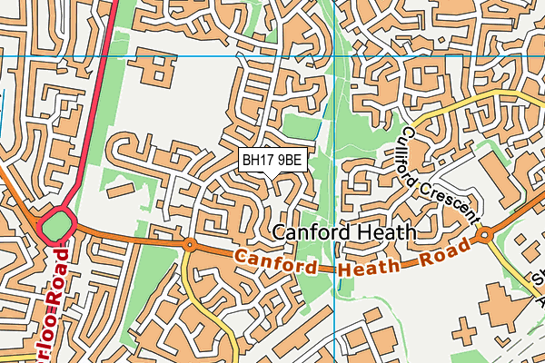 BH17 9BE map - OS VectorMap District (Ordnance Survey)