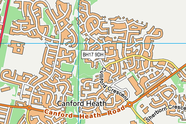BH17 9DH map - OS VectorMap District (Ordnance Survey)