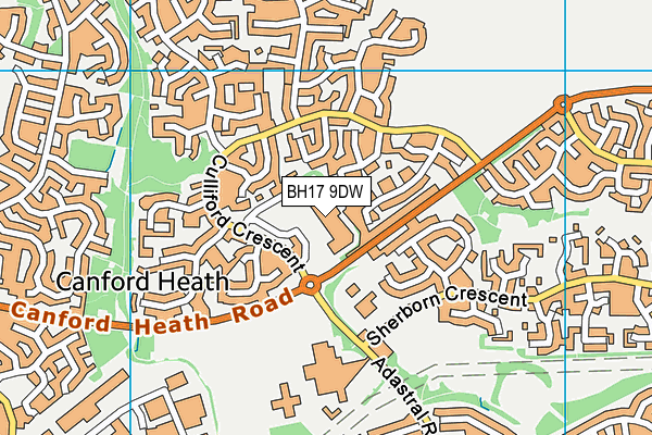 BH17 9DW map - OS VectorMap District (Ordnance Survey)