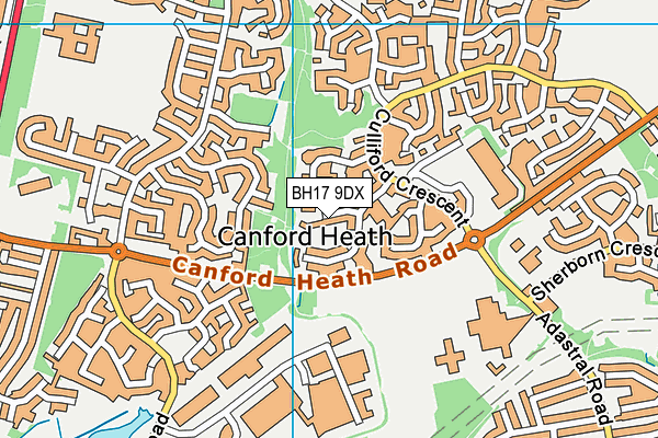 BH17 9DX map - OS VectorMap District (Ordnance Survey)