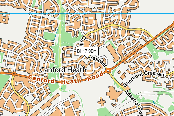 BH17 9DY map - OS VectorMap District (Ordnance Survey)