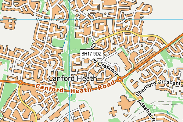 BH17 9DZ map - OS VectorMap District (Ordnance Survey)