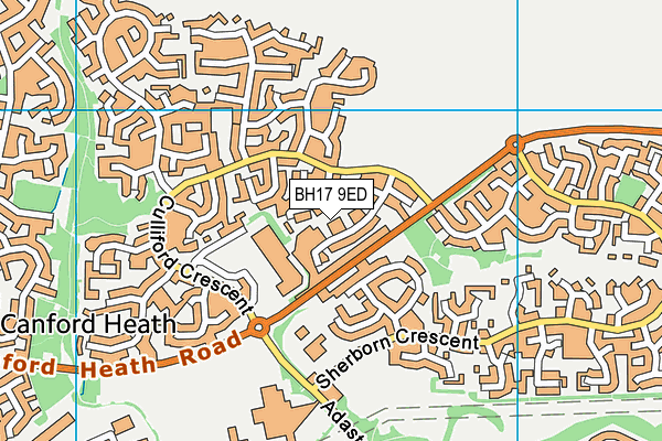 BH17 9ED map - OS VectorMap District (Ordnance Survey)