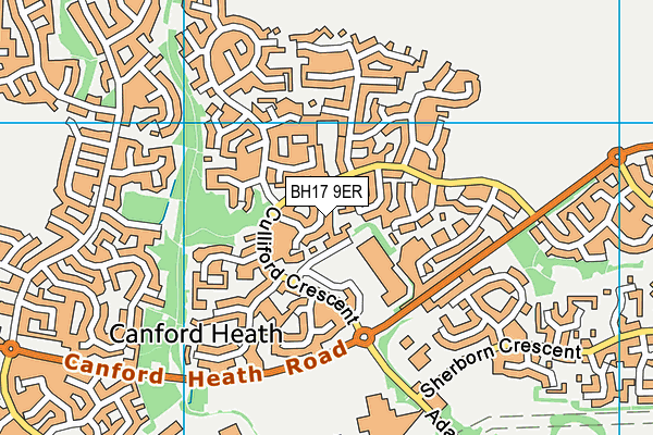 BH17 9ER map - OS VectorMap District (Ordnance Survey)