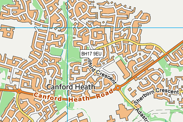 BH17 9EU map - OS VectorMap District (Ordnance Survey)