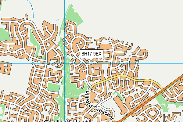 BH17 9EX map - OS VectorMap District (Ordnance Survey)
