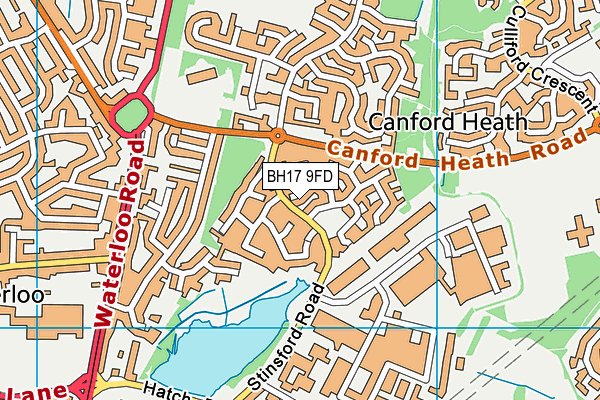 BH17 9FD map - OS VectorMap District (Ordnance Survey)