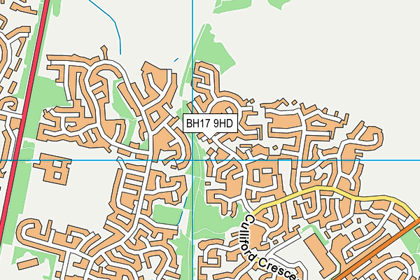 BH17 9HD map - OS VectorMap District (Ordnance Survey)