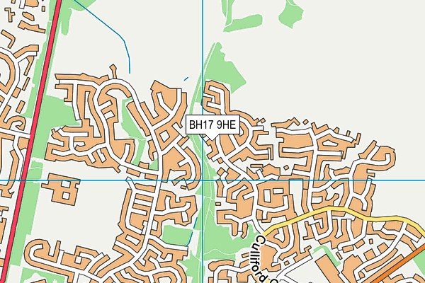 BH17 9HE map - OS VectorMap District (Ordnance Survey)