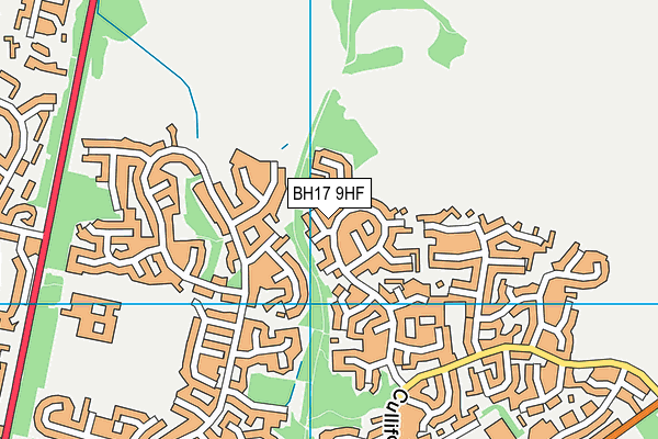 BH17 9HF map - OS VectorMap District (Ordnance Survey)