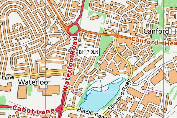 BH17 9LN map - OS VectorMap District (Ordnance Survey)