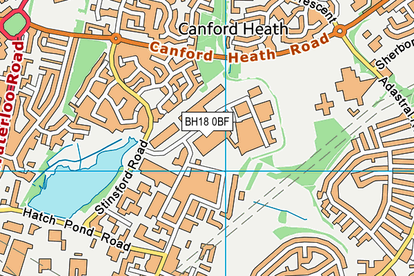 BH18 0BF map - OS VectorMap District (Ordnance Survey)