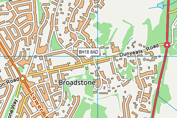 BH18 8AD map - OS VectorMap District (Ordnance Survey)