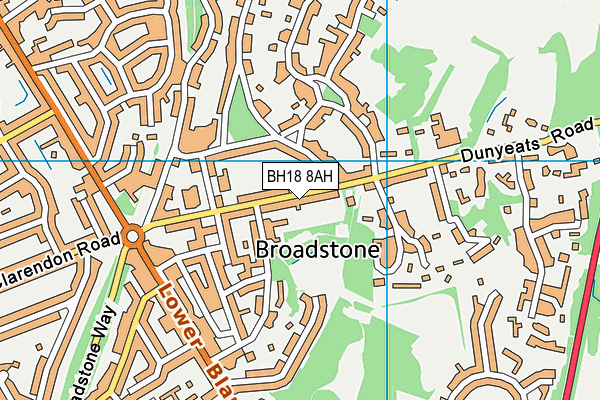 BH18 8AH map - OS VectorMap District (Ordnance Survey)