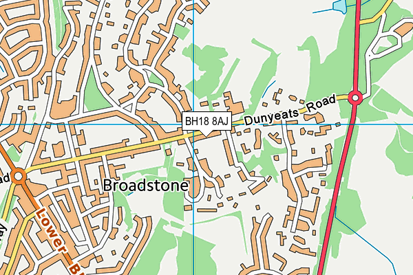 BH18 8AJ map - OS VectorMap District (Ordnance Survey)