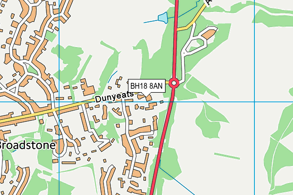 BH18 8AN map - OS VectorMap District (Ordnance Survey)