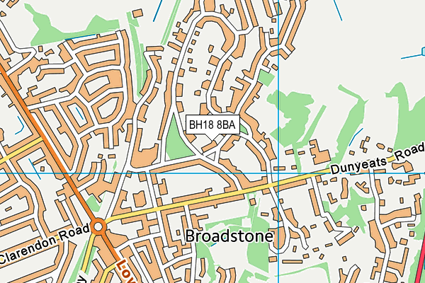 BH18 8BA map - OS VectorMap District (Ordnance Survey)