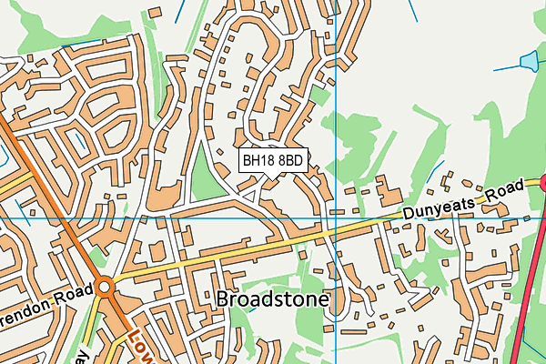 BH18 8BD map - OS VectorMap District (Ordnance Survey)