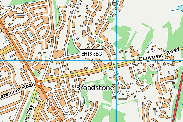 BH18 8BG map - OS VectorMap District (Ordnance Survey)