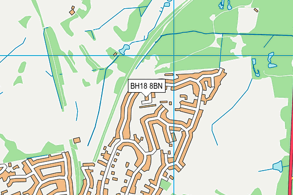 BH18 8BN map - OS VectorMap District (Ordnance Survey)